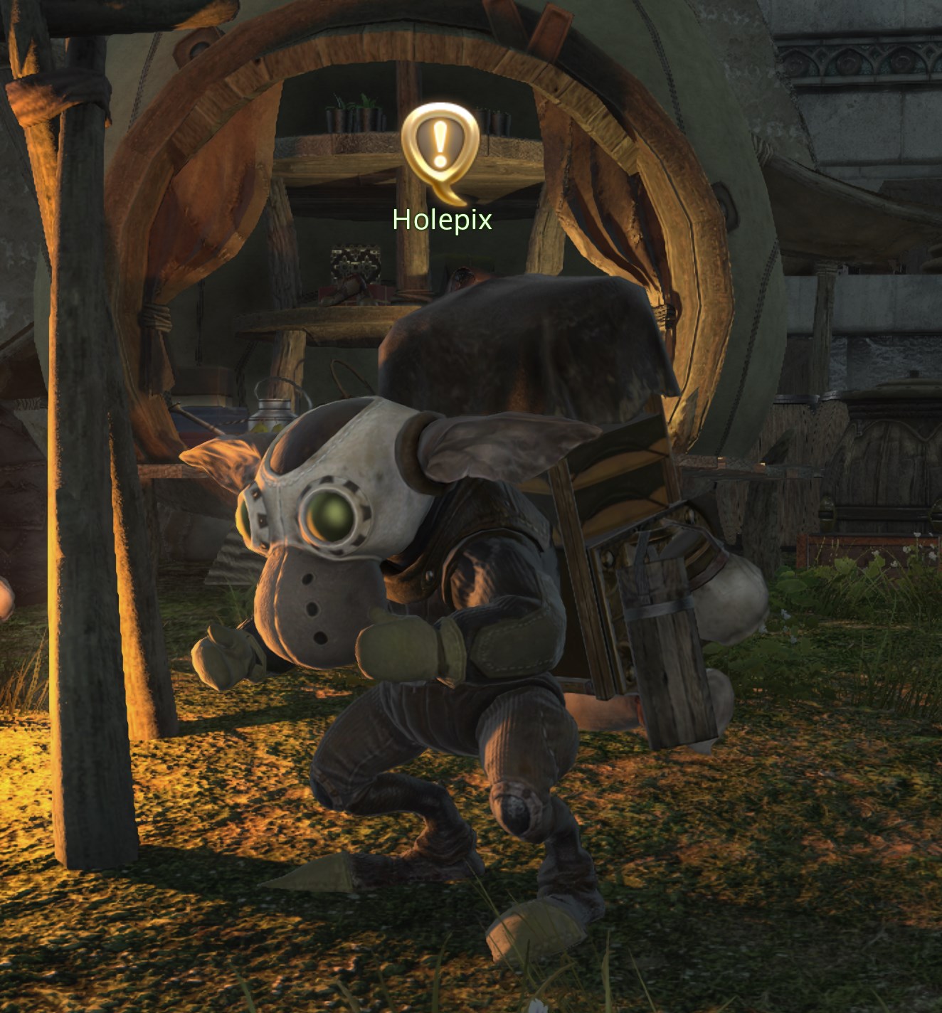 Final Fantasy 14 screenshot featuring a goblin NPC named 